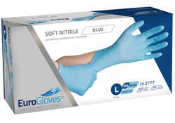 Handschoen Eurogloves nitril L blauw 100 stuks