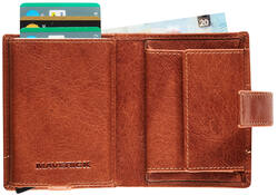 Kaarthouder Maverick Rough Gear compact RFID leer cognac