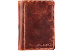 Portefeuille Maverick The Original met kleingeldvak RFID leer bruin