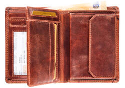 Portefeuille Maverick The Original met kleingeldvak RFID leer bruin