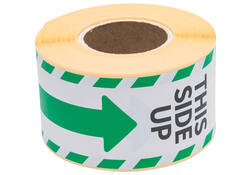 Waarschuwingsetiket Rillprint this side up 46x125mm wit groen