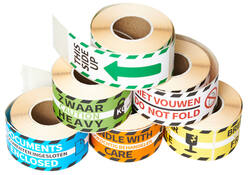 Waarschuwingsetiket Rillprint this side up 46x125mm wit groen