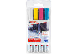 Viltstift edding 95 glasbord rond 1.5-3mm inclusief wit assorti set à 4 stuks