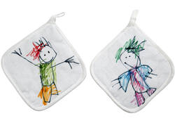 Pannenlappen Creativ Company 20x20cm wit