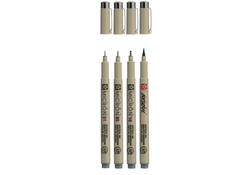 Fineliner Sakura Pigma Micron koelgrijs set 4 maten