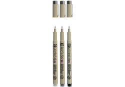 Fineliner Sakura Pigma Micron 05 set zwart & grijs 3 maten