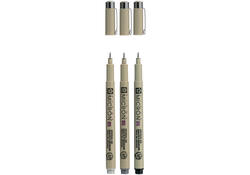 Fineliner Sakura Pigma Micron 05 set zwart & grijs 3 maten