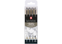 Fineliner Sakura Pigma Micron lichtgrijs set 4 maten