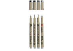 Fineliner Sakura Pigma Micron lichtgrijs set 4 maten