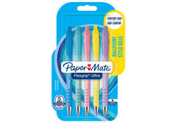 Balpen Paper Mate Flexgrip drukknop pastel schrijfkleur zwart