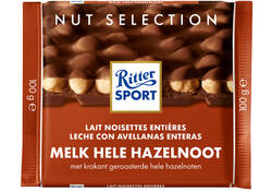 Chocolade Ritter Sport melk-hele hazelnoot 100gr