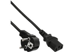 Kabel inLine STROOM C13 recht - CEE7/7 haaks 1,8 meter zwart
