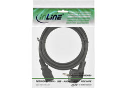 Kabel inLine STROOM C13 recht - CEE7/7 haaks 1,8 meter zwart