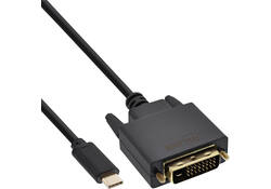 Kabel inLine USB-C DVI 24+1 3.1 1080P M/M 2 meter zwart