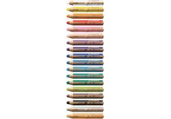 Kleurpotloden STABILO 880 woody 3 in 1 incl puntenslijper en penseel assorti etui à 18 stuks