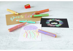 Kleurpotloden STABILO 880 woody inclusief puntenslijper pastel assorti etui à 6 stuks
