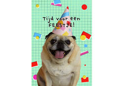 Uitnodiging Hond 14x9cm