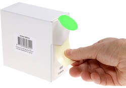 Etiket Rillprint 35mm 500st op rol fluor groen