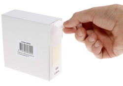 Etiket Rillprint 25mm 500st op rol wit