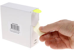 Etiket Rillprint 25mm 500st op rol fluor geel