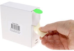 Etiket Rillprint 25mm 500st op rol fluor groen