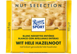 Chocolade Ritter Sport wit-hele hazelnoot 100gr