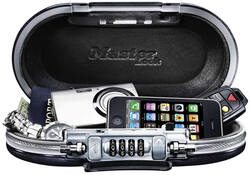 Draagbare kluis MasterLock Safe space met combinatieslot en kabel donkergrijs