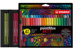 Viltstift STABILO pointMax 488/42 Arty medium assorti etui à 42 stuks