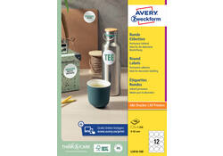 Etiket Avery Zweckform L3416 rond 60mm wit 1200stuks