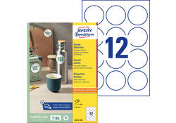 Etiket Avery Zweckform L3416 rond 60mm wit 1200stuks