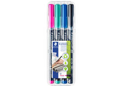 Viltstift Staedtler Lumocolor 317 permanent M set à 4 kleuren