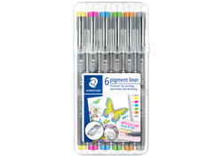 Fineliner Staedtler Pigment 308 0,3mm set à 6 kleuren