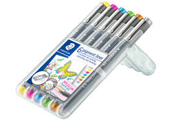 Fineliner Staedtler Pigment 308 0,3mm set à 6 kleuren