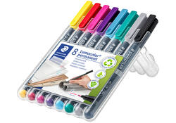Viltstift Staedtler Lumocolor 318 permanent F set à 8 kleuren