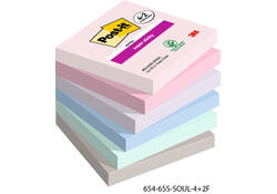 Memoblok Post-it 654 Super Sticky 76x76mm 4+2 gratis Soulful