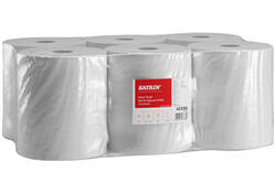Handdoekrol Katrin centerfeed 1-laags wit medium 300mx178mm