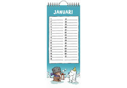 Verjaardagskalender Lannoo Ritstier 130x325 blauw