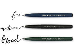 Brushpen Pentel XSESP15 zwart blister à 3 stuks