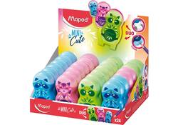 Puntenslijper Maped Mini Cute Loopy 1gaats met gum display á 24 stuks assorti