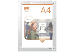 Infobord Nobo Premium Plus A4 acryl wand verplaatsbaar