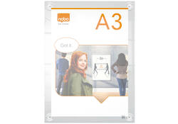 Infobord Nobo Premium Plus A3 acryl wand verplaatsbaar