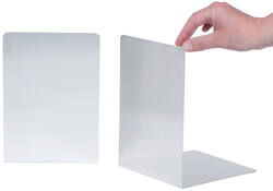 Boekensteun MAUL aluminium 16x15x21cm set 2 zilver