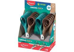 Schaar Maped Smiling Planet 12cm links display à 10 stuks assorti