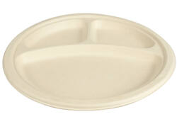 Bord IEZZY 260mm 3 vaks suikerriet PFAS-vrij naturel 50 stuks