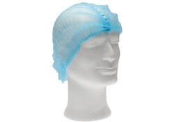 Haarnet CMT clip non-woven L 53cm met detectie strip PP blauw