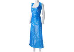 Schort CMT 125x80cm 20mu geruwd op blok PE blauw