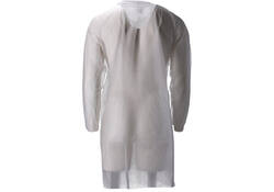 Bezoekersjas CMT M non-woven drukknopen 104cm lang PP wit