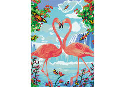 Schilderen op nummers CreArt Flamingo Love