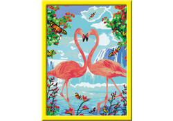 Schilderen op nummers CreArt Flamingo Love