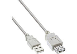 Kabel Inline verlengkabel USB-A 2.0 M-V 3 meter grijs